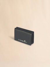 画像4: MARNI ブラック レザー製三つ折りウォレット、マルニメンディング入り (4)