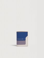 画像1: MARNI ブルー、パープル＆ホワイト サフィアーノレザー 二つ折りウォレット (1)