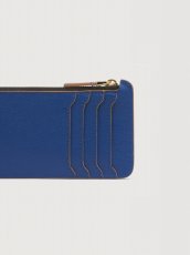 画像4: MARNI クリーム、パープル、＆ブルー サフィアーノレザー 箔押しロゴ Trunk ジップカードホルダー (4)