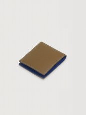 画像5: MARNI ブルー ライトブラウン レザー コントラストステッチ 二つ折りウォレット (5)