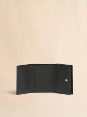 画像2: MARNI ブラック レザー製三つ折りウォレット、マルニメンディング入り (2)