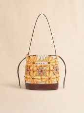 画像1: MARNI イエロー ペーパーラフィア製 Seaside バケットバッグ (1)