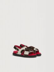 画像2: MARNI ホワイト＆ブラウン カウプリント ポニーヘア Fussbett (2)