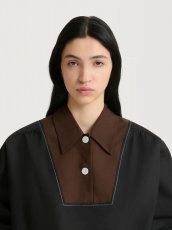 画像5: MARNI ブラック コントラストカラーのビブインサート付きポプリンシャツ (5)