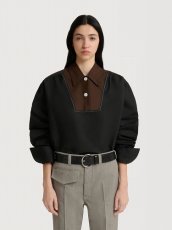 画像2: MARNI ブラック コントラストカラーのビブインサート付きポプリンシャツ (2)