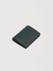 画像5: MARNI ディープグリーン レザー Marni Mending 刺繍 二つ折りウォレット (5)