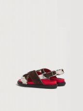 画像3: MARNI ホワイト＆ブラウン カウプリント ポニーヘア Fussbett (3)