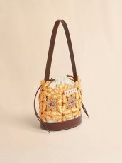 画像2: MARNI イエロー ペーパーラフィア製 Seaside バケットバッグ (2)