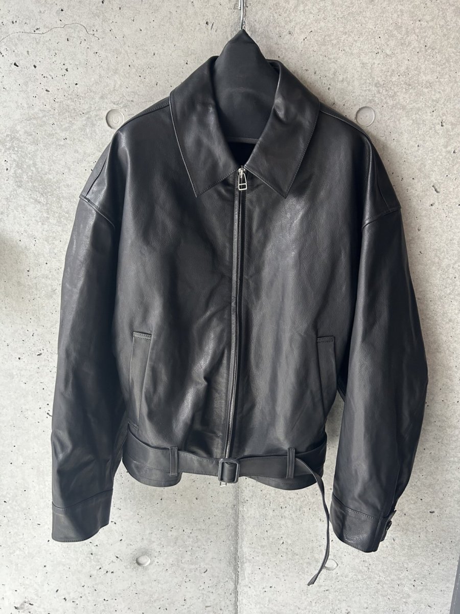 画像1: SOSHIOTSUKI OILED LEATHER BLOUSON (1)