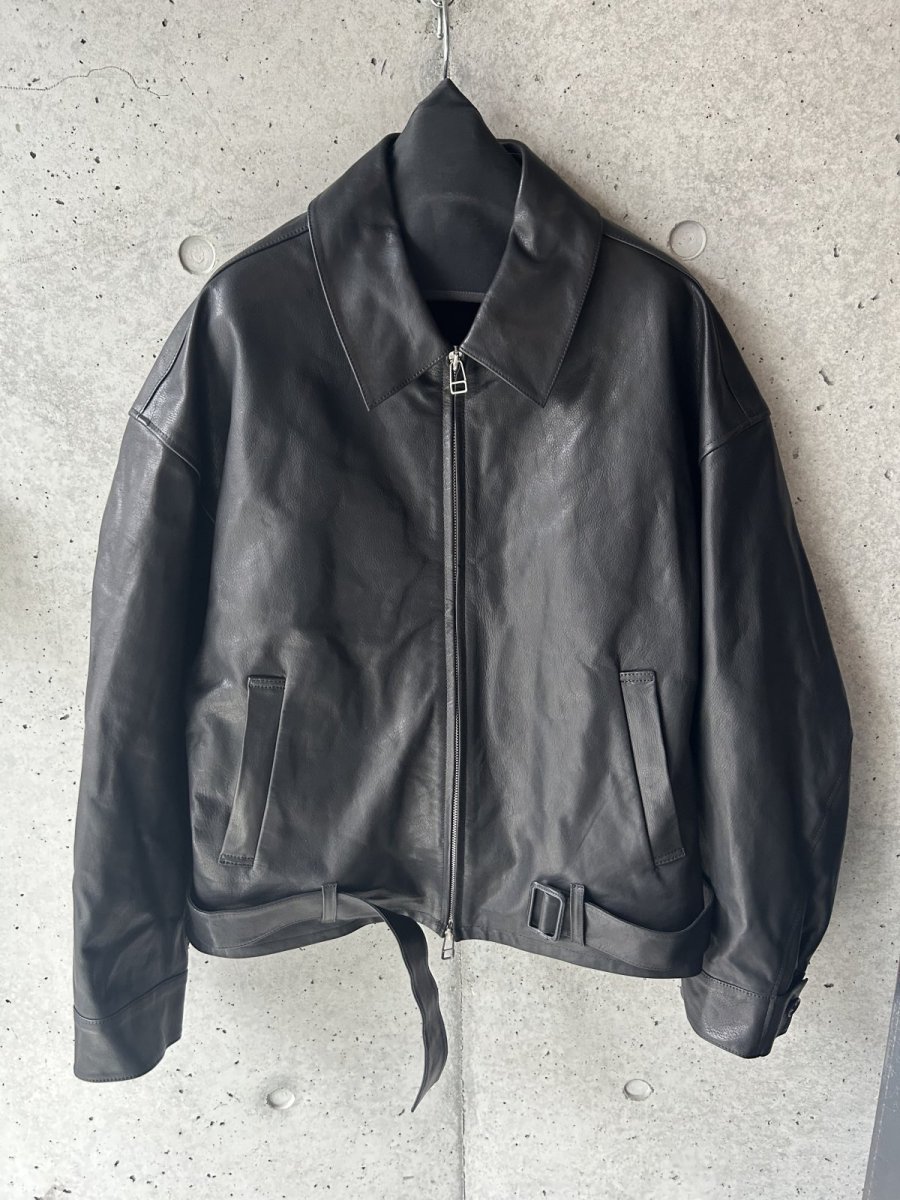 画像2: SOSHIOTSUKI OILED LEATHER BLOUSON (2)