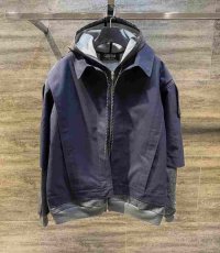 画像1: QBISM  Military jacket layerd zipup hoodie (1)