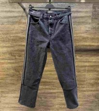画像1: QBISM  conrasting stripe remake vintage denim pants (1)