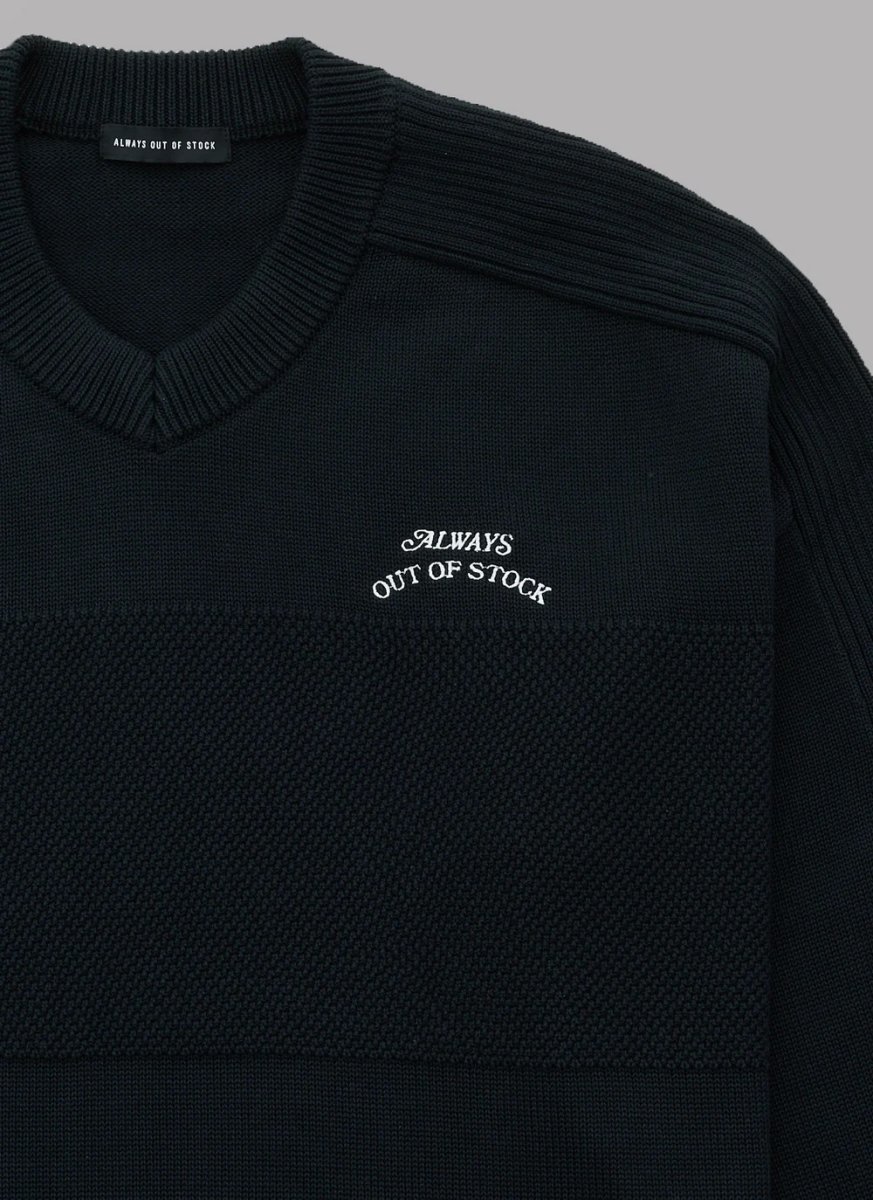 画像3: ALWAYS OUT OF STOCK GAME KNIT PULLOVER - BLACK (3)