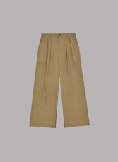 画像1: ALWAYS OUT OF STOCK　TWO-PLEAT SWITCHED WIDE PANTS - BROWN (1)