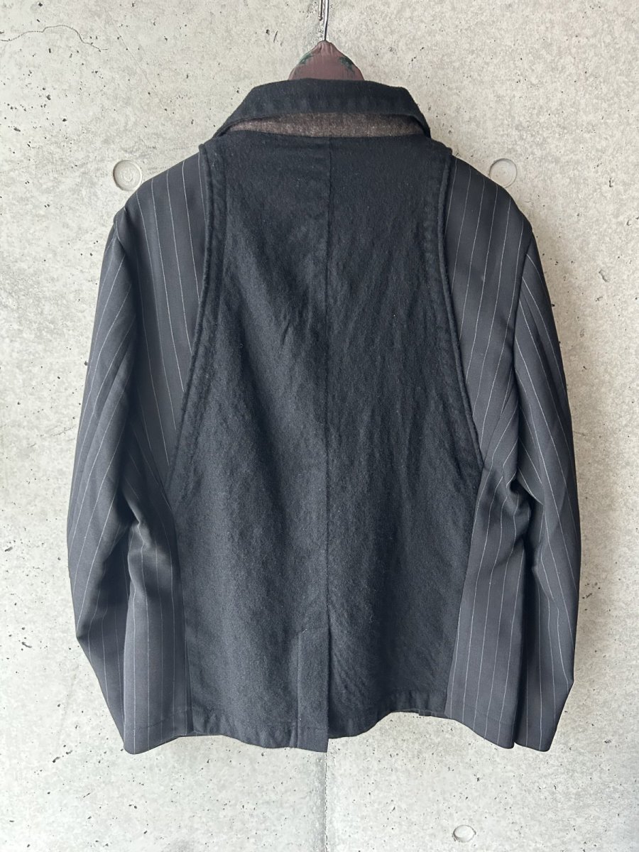 画像5: KHOKI コッキ  Combination boiled wool blazer Black (5)