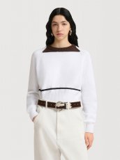 画像2: MARNI  ホワイト コットン コントラストネック ジャンパー (2)