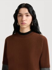 画像5: MARNI  ブラウン カシミヤ レイヤードエフェクト ジャンパー (5)