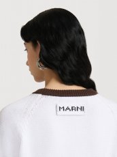 画像5: MARNI  ホワイト コットン コントラストネック ジャンパー (5)