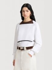 画像3: MARNI  ホワイト コットン コントラストネック ジャンパー (3)