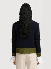 画像4: MARNI  ディープブルー ウールブレンド コントラストトリム カーディガン (4)
