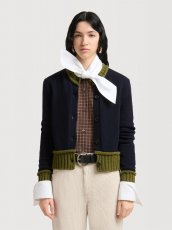 画像2: MARNI  ディープブルー ウールブレンド コントラストトリム カーディガン (2)