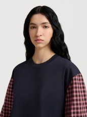 画像5: MARNI  ディープブルー コットン チェックシャツスリーブ Tシャツ (5)
