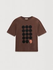 画像1: MARNI  ブラウンコットンTシャツ プラネットプリント (1)