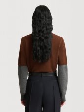 画像4: MARNI  ブラウン カシミヤ レイヤードエフェクト ジャンパー (4)