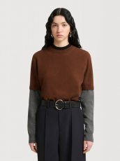 画像2: MARNI  ブラウン カシミヤ レイヤードエフェクト ジャンパー (2)