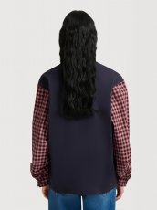 画像3: MARNI  ディープブルー コットン チェックシャツスリーブ Tシャツ (3)