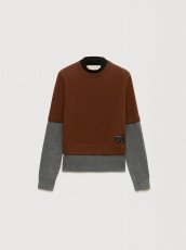 画像1: MARNI  ブラウン カシミヤ レイヤードエフェクト ジャンパー (1)