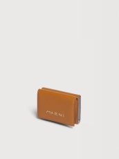 画像3: MARNI ブラウン レザー製三つ折りウォレット、Marni Mending刺繍入り (3)