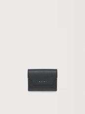 画像1: MARNI ブラック サフィアーノレザー製三つ折りウォレット (1)