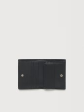 画像4: MARNI ブラック レザー製二つ折りウォレット、マルニメンディング刺繍入り (4)