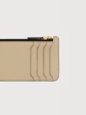 画像4: MARNI イエロー、ブラウン＆トープ サフィアーノレザー 箔押しロゴ Trunk ジップカードホルダー (4)