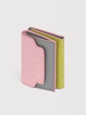 画像3: MARNI ピンク、グレー＆グリーン レザー Trunk三つ折りウォレット (3)