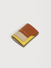 画像3: MARNI イエロー、ブラウン＆トープ サフィアーノレザー 二つ折りウォレット (3)