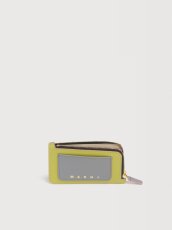 画像3: MARNI ピンク、グレー＆グリーン レザー Trunkジップカードホルダー (3)