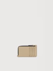 画像2: MARNI イエロー、ブラウン＆トープ サフィアーノレザー 箔押しロゴ Trunk ジップカードホルダー (2)