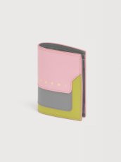 画像3: MARNI ピンク、グレー＆グリーン レザー 二つ折りウォレット (3)