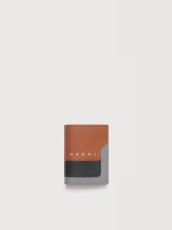 画像1: MARNI ブラウン、ブラック＆グレー レザー 二つ折りウォレット (1)