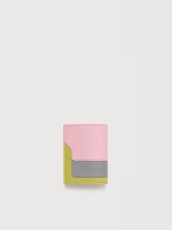 画像2: MARNI ピンク、グレー＆グリーン レザー 二つ折りウォレット (2)