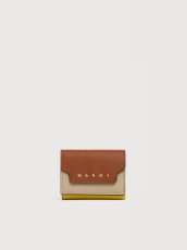 画像1: MARNI タン、トープ＆ブラウン サフィアーノレザー 三つ折りウォレット (1)