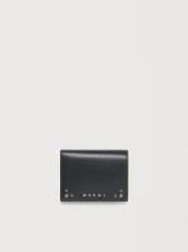 画像1: MARNI ブラックレザー 二つ折りウォレット スタッズ付き (1)