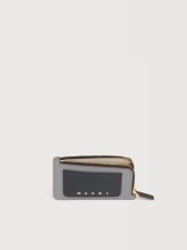 画像3: MARNI ブラウン、ブラック＆グレー レザー Trunkジップカードホルダー (3)