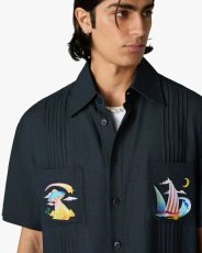 画像4: CASABLANCA　Dark Grey Phantasmagoria Embroidered Short Sleeve Shirt (4)