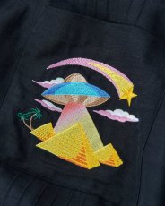 画像3: CASABLANCA　Dark Grey Phantasmagoria Embroidered Short Sleeve Shirt (3)