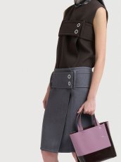 画像2: MARNI ディープブラウン＆パープルレザー スモール Museo Edgeバッグ (2)