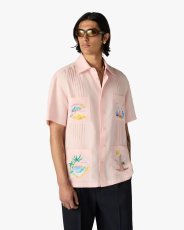 画像6: CASABLANCA　Pink Phantasmagoria Embroidered Short Sleeve Shirt (6)