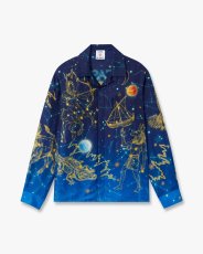 画像1: CASABLANCA　Blue Astrology Long Sleeve Silk Shirt (1)